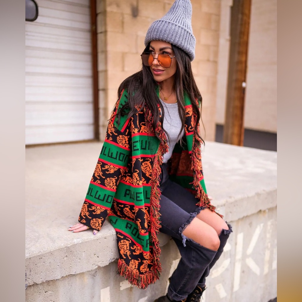 Dressed in LALA Powerful Woman blanket Cardigan